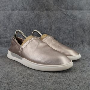 Donald Pliner Shoes Womens 8 Slip On Sneakers Loafer Metallic Leather Gene Flats